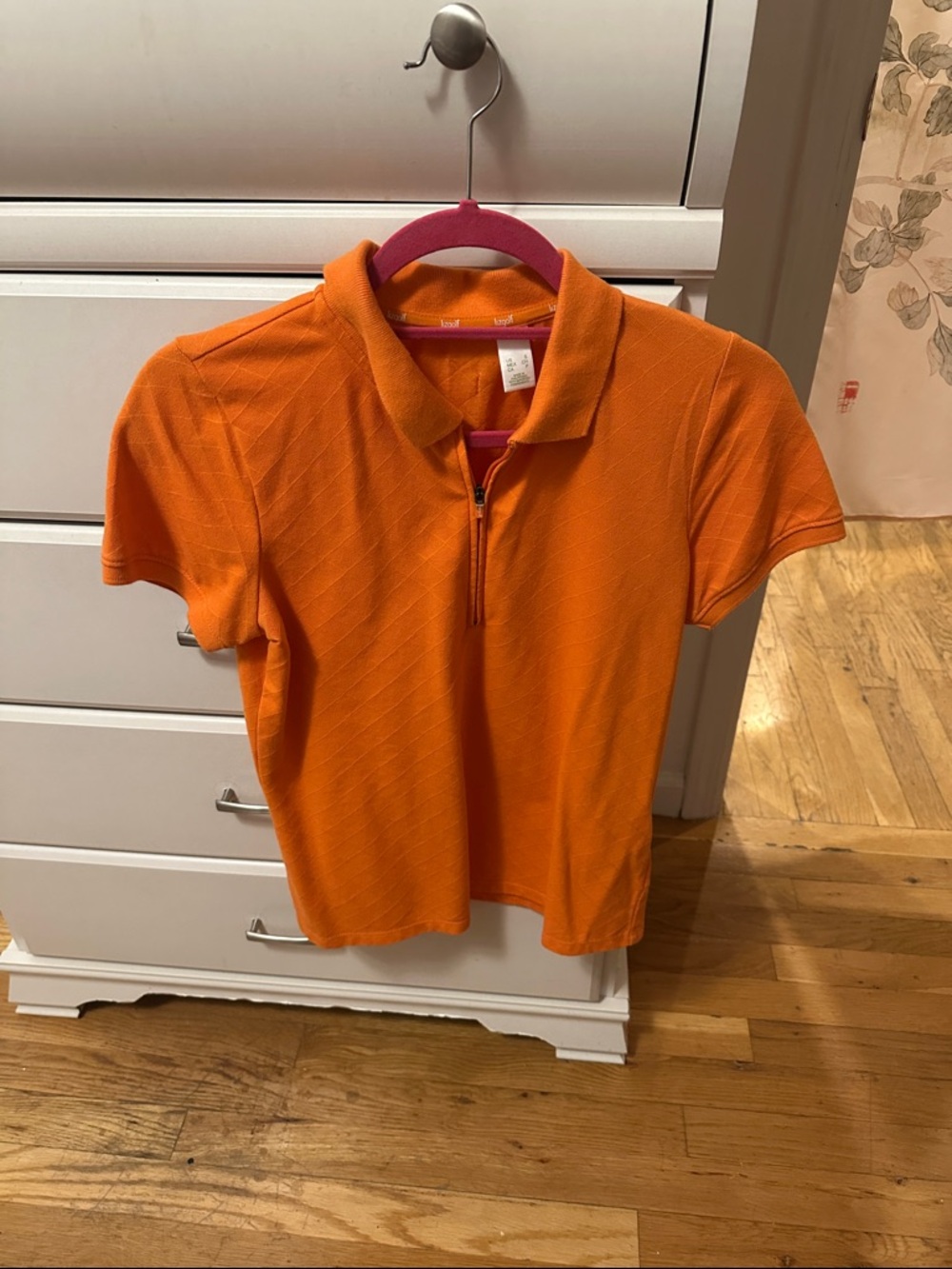 Women Golf Short-Sleeve Zip Polo Shirt - Orange